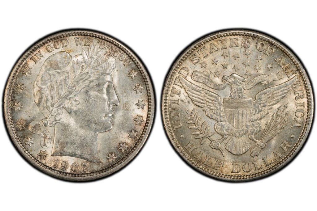 1907 Barber Half Dollar Obverse and Reverse - Coinfully