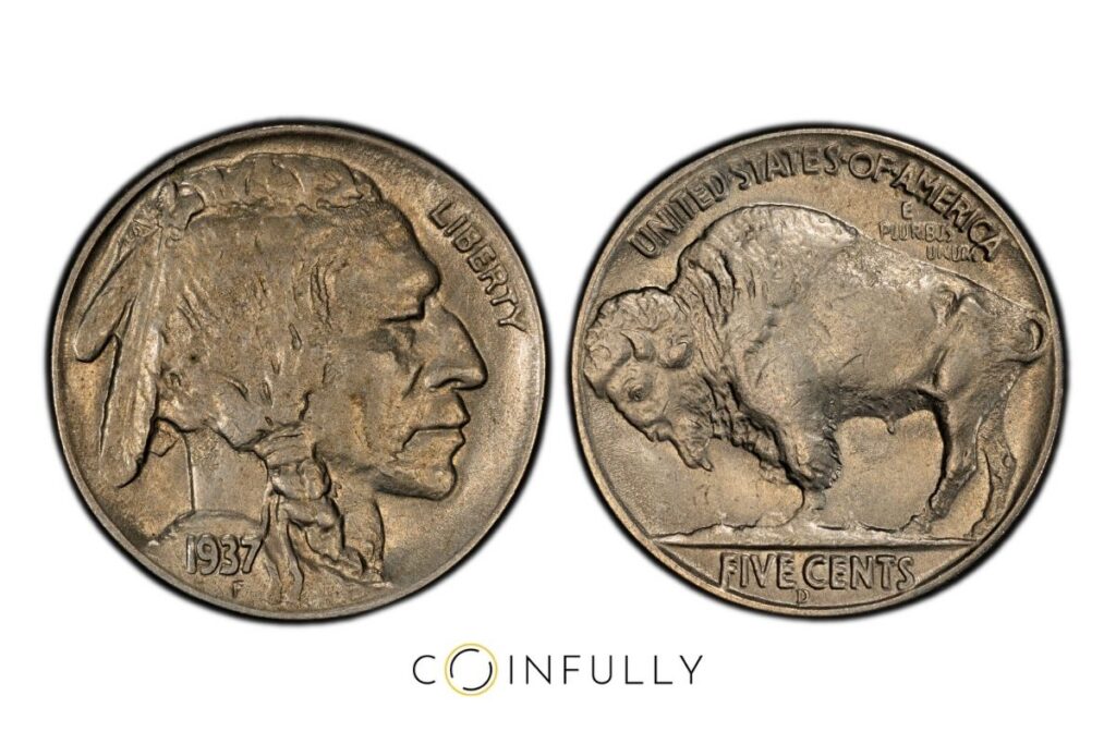 1937-D Buffalo Nickel - 3 Legs - Coinfully