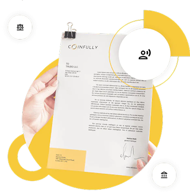 Coinfully document with a letter addressed to TRUBO LLС