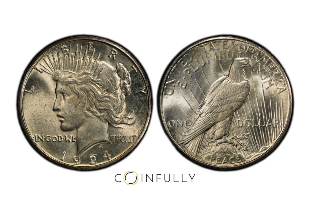 How Cleaning Coins Affects Value - 1924 Peace Dollar - Coinfully