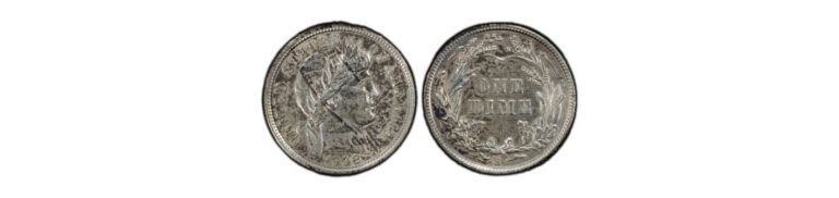 1908-S Barber Dime, showing the obverse with a profile of Liberty and the reverse with "ONE DIME" surrounded by decorative elements.